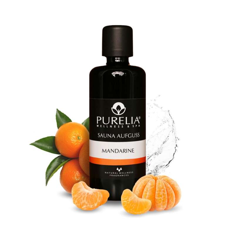 PURELIA Saunaaufguss Konzentrat Mandarine 100 ml natürlicher Sauna-aufguss - reine ätherische Öle