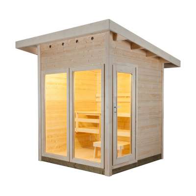 Harvia Solide Compact Vision Outdoor Sauna 203 x 203 x 270 cm Außensauna aus Fichte Harvia Solide Compact Vision Outdoor Sauna 203 x 203 x 270 cm Außensauna aus Fichte