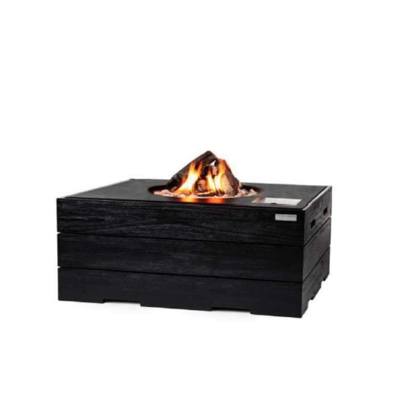 Happy Cocooning Mania Feuertisch 19,5 kW rechteckig 107x80x46 cm Teak Black/schwarz