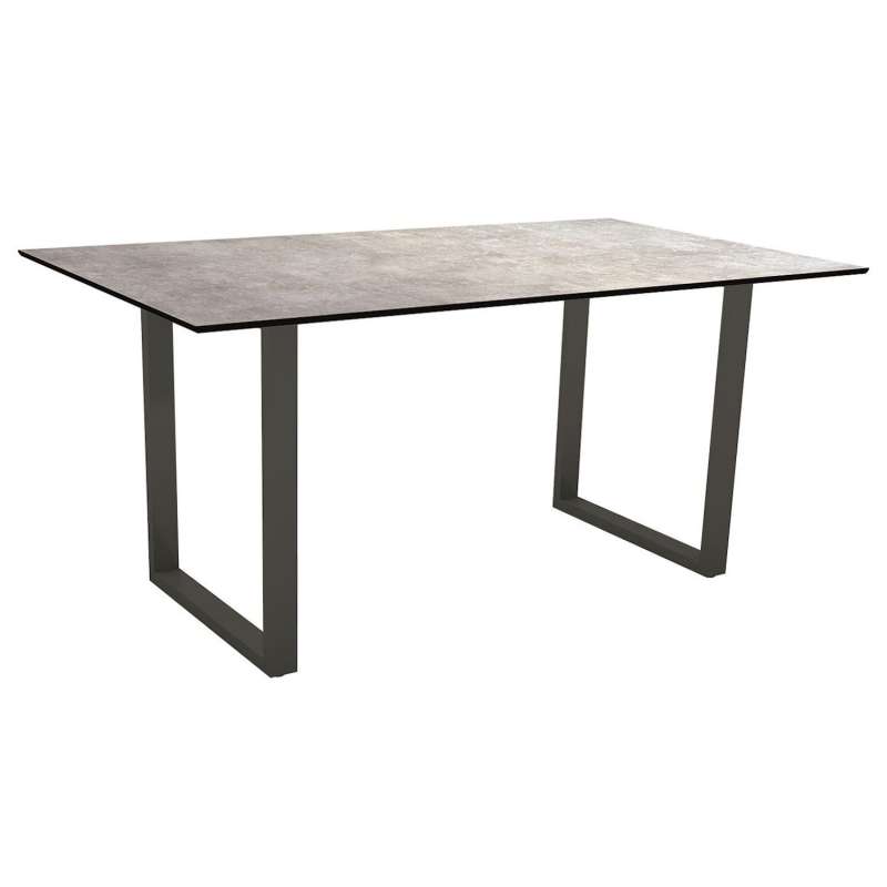Stern Kufentisch 160x90 cm Aluminium anthrazit/Silverstar 2.0 Metallic grau Gartentisch Tisch