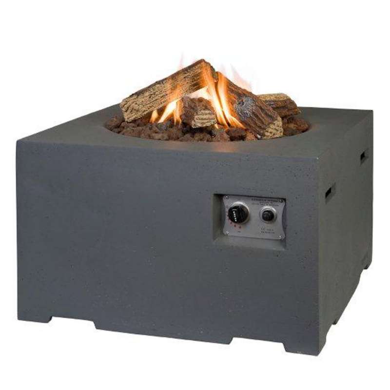 Happy Cocooning Mania Feuertisch 12 kW quadratisch klein 60x60x40 cm Beton-Optik grau