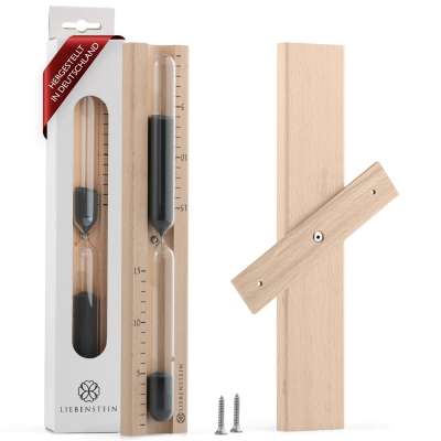 Liebenstein Sauna Sanduhr 15 Minuten aus edlem Buchenholz mit schwarzem Sand Liebenstein Sauna Sanduhr 15 Minuten aus edlem Buchenholz mit schwarzem Sand