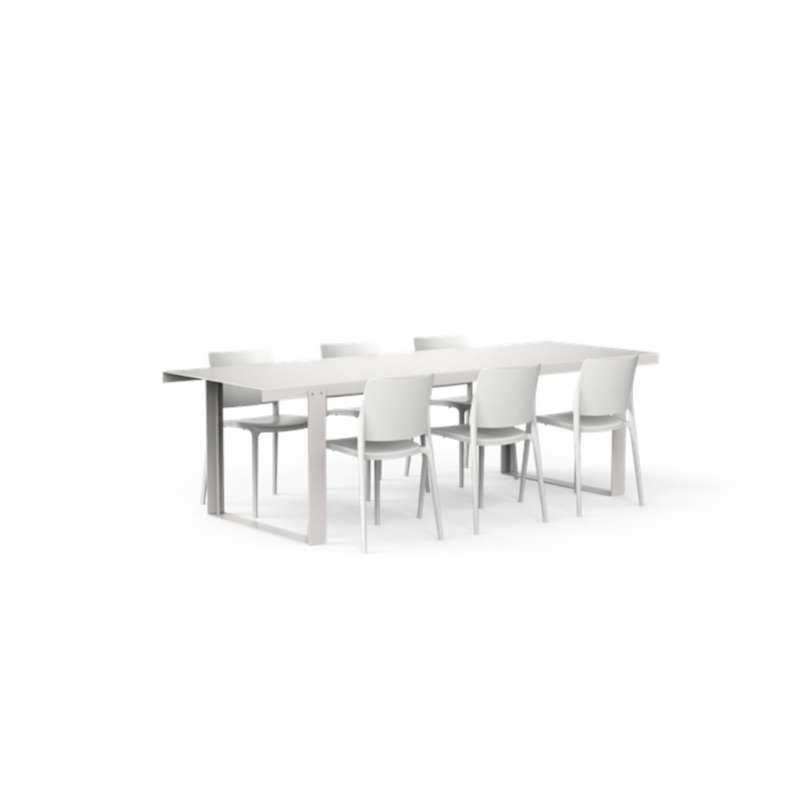 One To Sit 7-teilige Sitzgruppe Sera Placa Aluminium weiß 260x90 cm