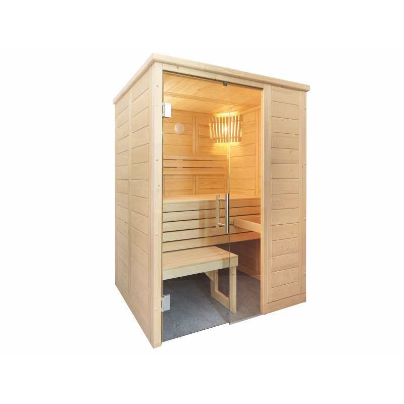 Sentiotec Alaska Mini Massivsauna aus Fichte Saunakabine ca. 160x110x204 cm