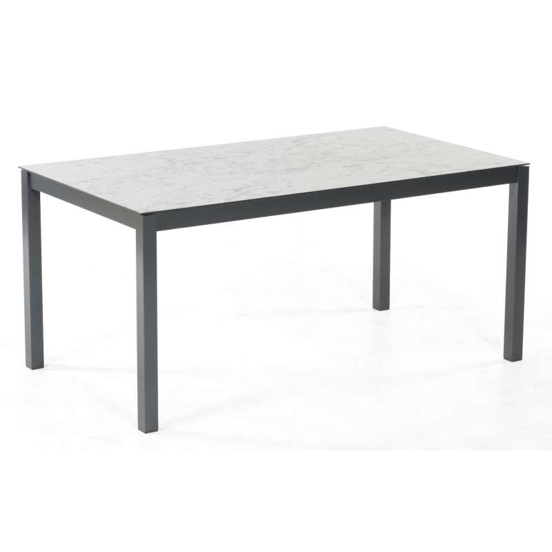 Sonnenpartner Gartentisch Base-Junior 160x90 cm Alu anthrazit Wende-Tischplatte HPL