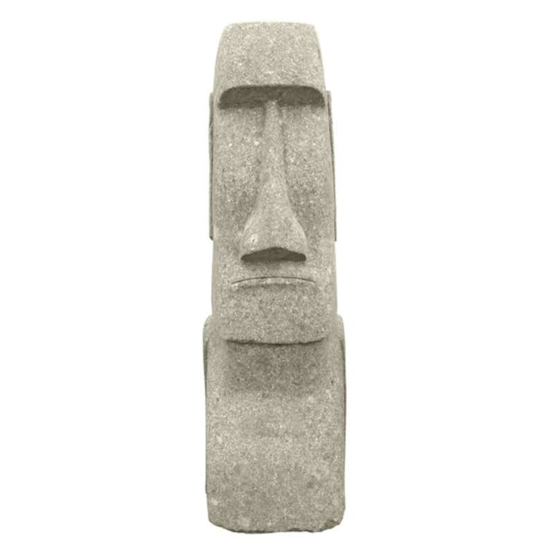 Asiastyle Moai Kopf 75 cm Gartenfigur Osterinsel Dekofigur Skulptur Basanit Gartendekoration