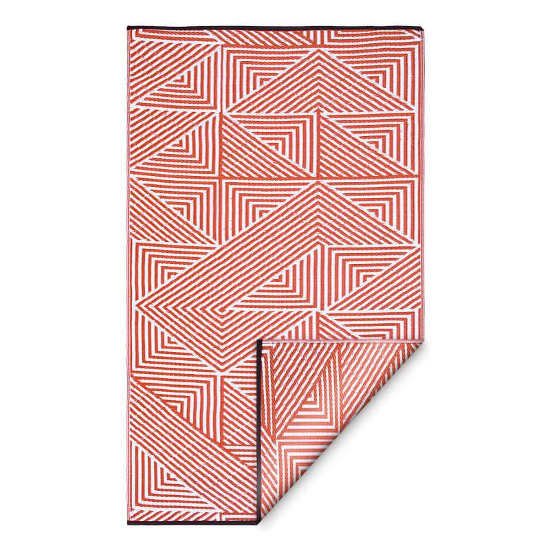 Fab Hab Outdoorteppich Tokyo Burnt Orange aus recyceltem Plastik weiß/orange 90x150 cm