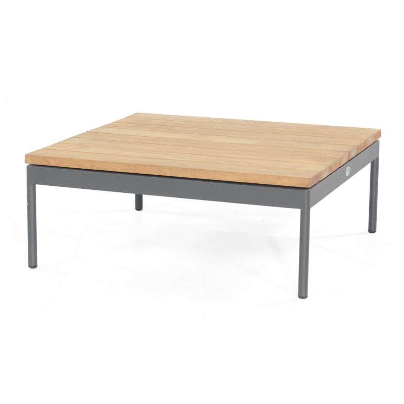 Sonnenpartner Lounge-Tisch Vogue Aluminium mit Teakholz Loungetisch
