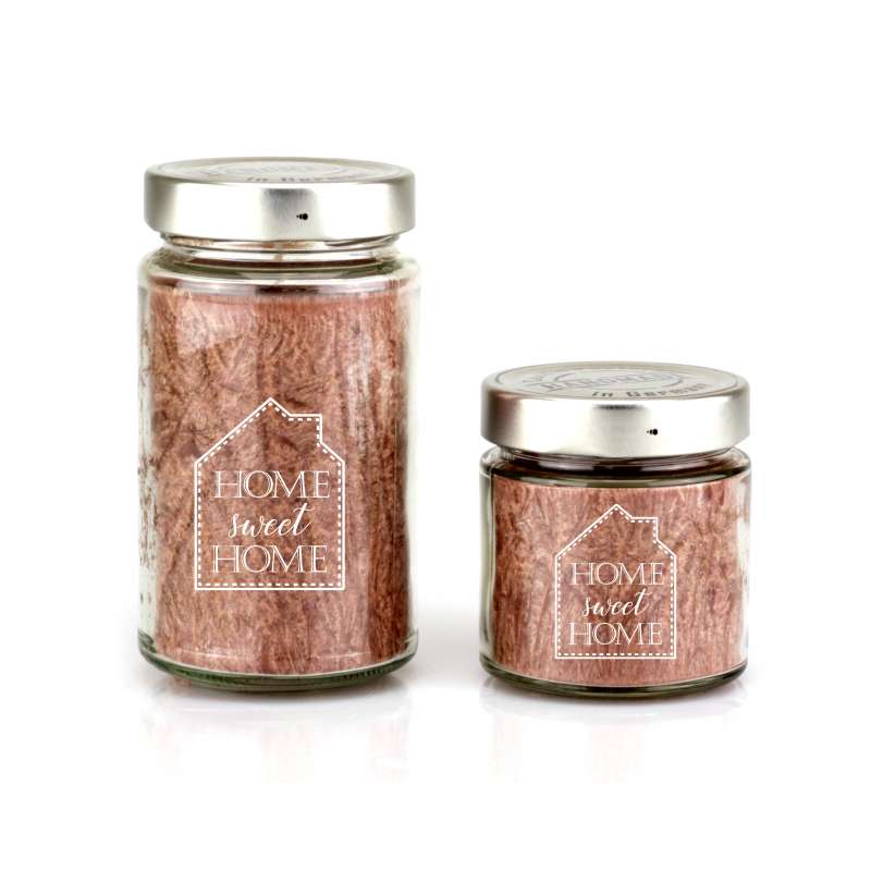 Candle Factory Kerzen-Set Pinienholz Home sweet Home Große + Kleine Duftkerze