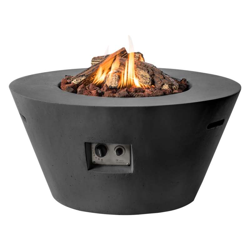 Happy Cocooning Mania Feuertisch Cone 19,5 kW konisch 96x96x46 cm Beton-Optik schwarz