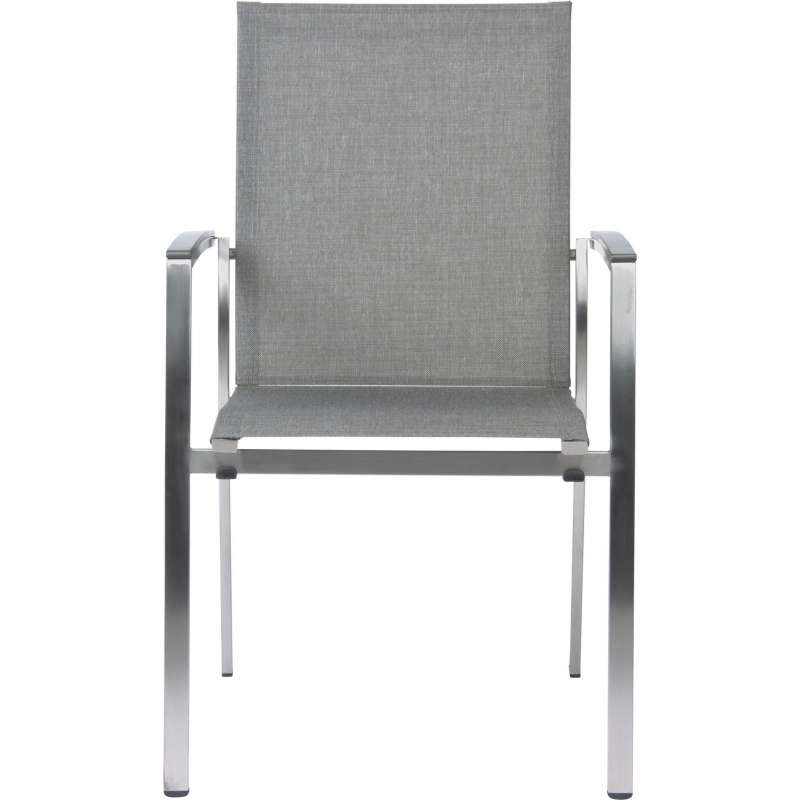 Stern Mika Stapelsessel Gartenstuhl Stapelstuhl Edelstahl-Gestell leinengrau