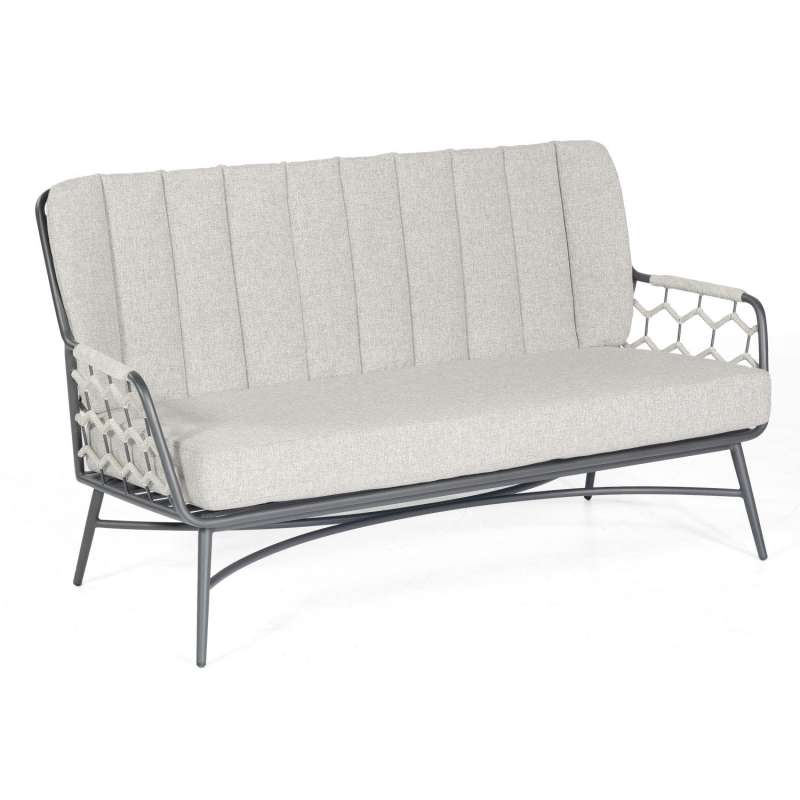 Sonnenpartner Loungesofa Yale Aluminium mit Polyrope silbergrau Relaxsofa Garten-Sofa