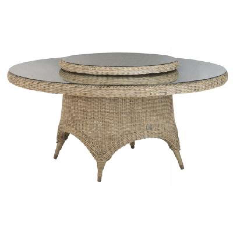 4Seasons Outdoor Victoria Tisch mit Drehteller Lazy Susan Polyrattan pure