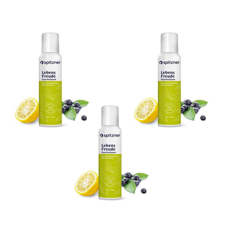 Spitzner Duschschaum Set Acai-Yuzu 3x 150 ml Vitalisierende Wellness-Dusche sanft hautverträglich un