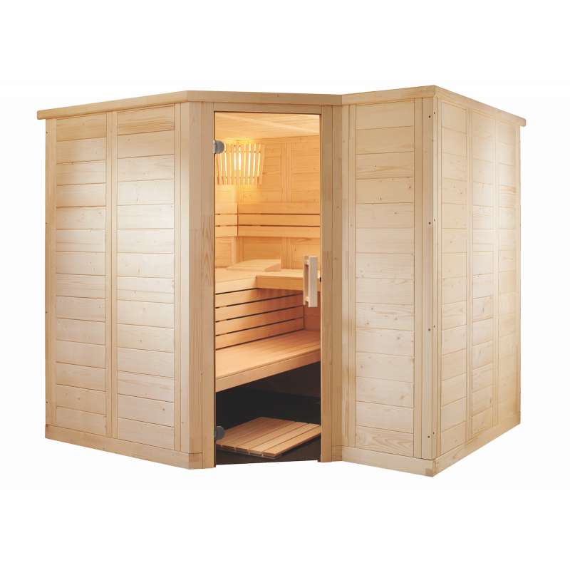 Sentiotec Polaris Large Massivsauna aus Fichte Saunakabine ca. 234x206x204 cm