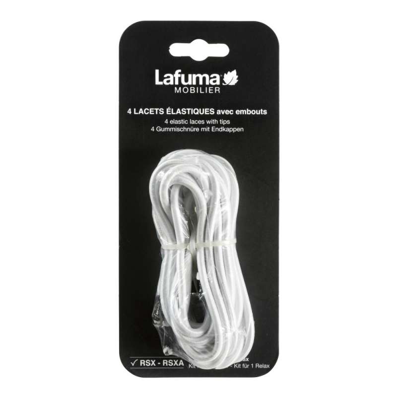 Lafuma 4 Gummischnüre mit Endkappen für Relaxliege 4er Set weiß LFM2322.0020