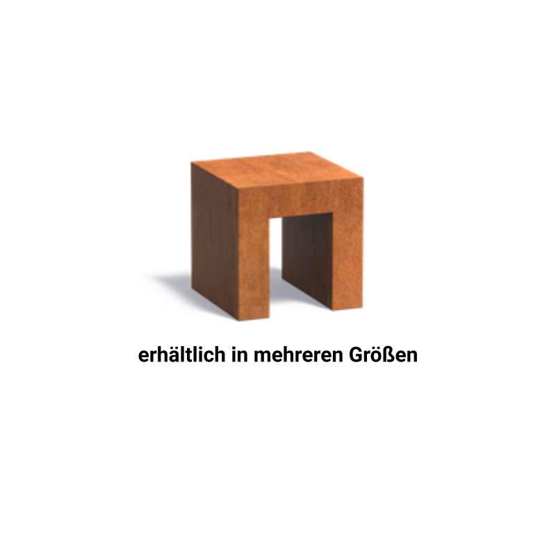 Adezz U-Sockel Corten-Stahl Gartensockel Standfuß bis zu 150 kg
