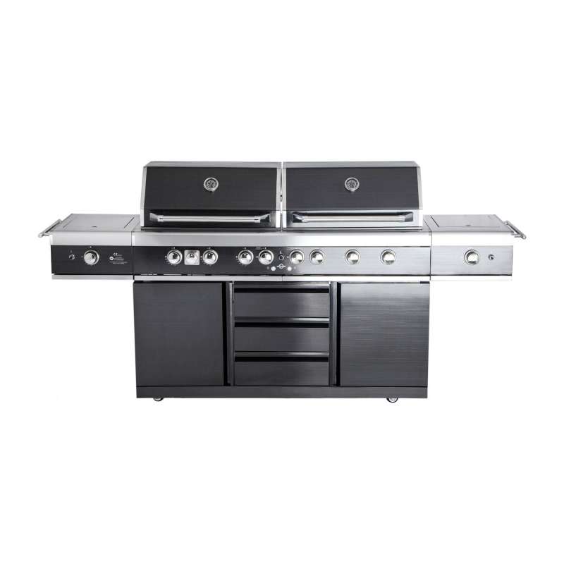 Allgrill Extrem Light Edelstahl Gasgrill Air System 6 Brenner/2 Backburner/Steakzone Outdoorküche