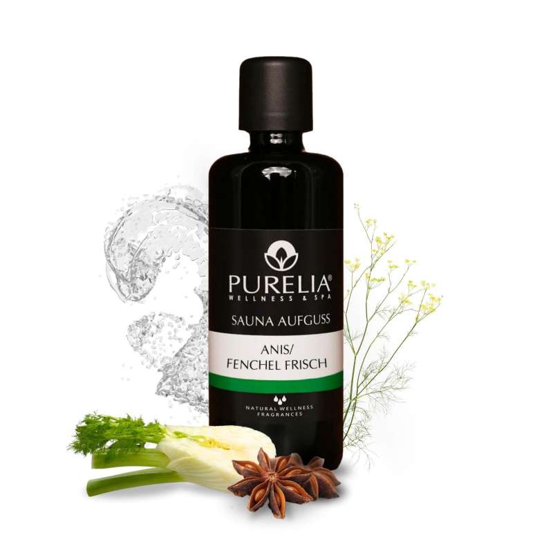 PURELIA Saunaaufguss Konzentrat Anis-Fenchel (frisch) 100 ml natürlicher Sauna-aufguss - reine äther