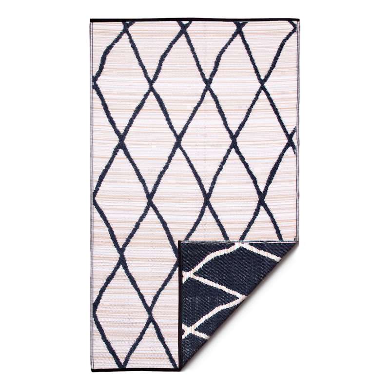 Fab Hab Outdoorteppich Nairobi Natural&Black aus recyceltem Plastik natur/schwarz wetterfest 90x150