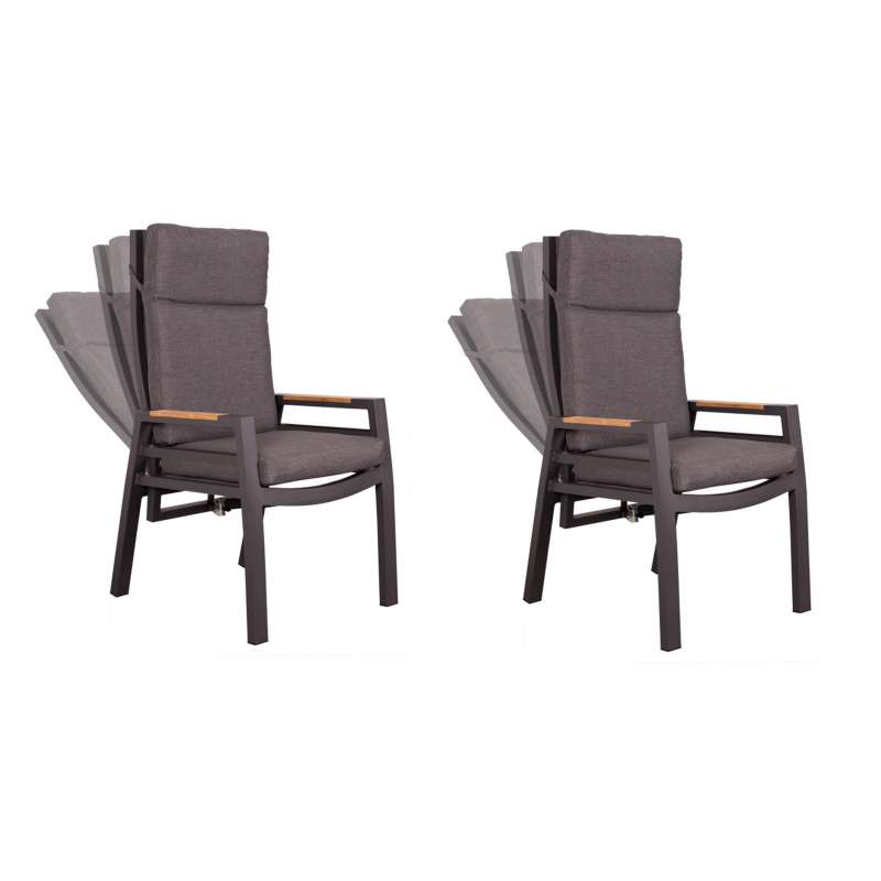 deVries 2x Dining/Relax-Sessel "MONTANA" 2 Stück, inkl. extra dicken ca. 8cm Sitz- und Rückenpolster