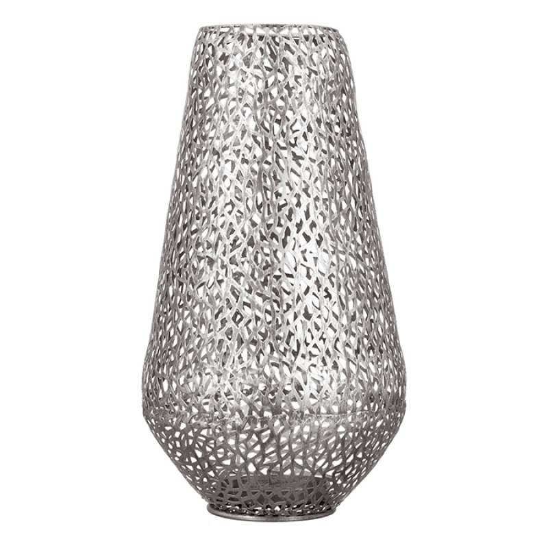 Casablanca Boden-Windlicht Purley Metall silberfarben Ø 25 cm Deko-Vase