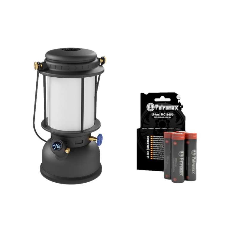 Petromax LM500 LED Laterne Schwarz Set inklusive Akku PX-LM500-Black + PX-18650-BAT