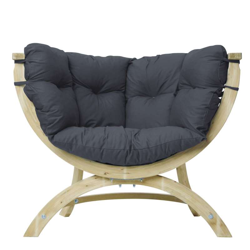 AMAZONAS Loungesessel Siena Uno Anthracite inkl. Sitzkissen 118,5 x 93,5 x 58cm für Haus und Garten