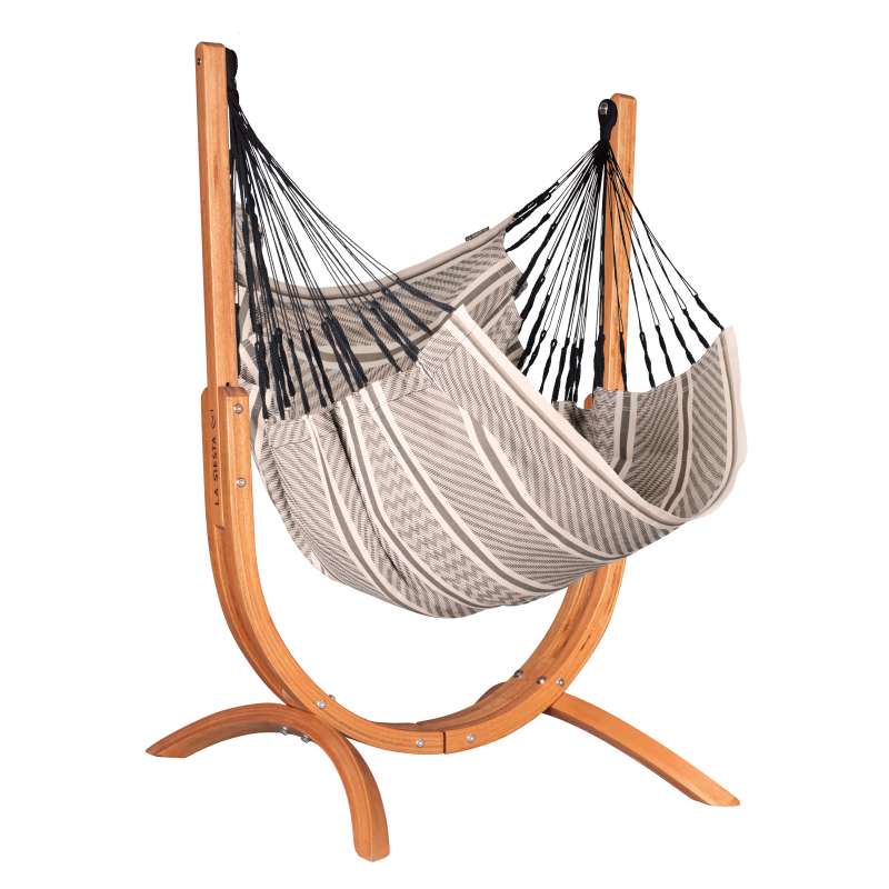 La Siesta Hängesessel Udine Organic Zebra - aus 100 % Bio-Baumwolle mit Eucalyptus-Gestell