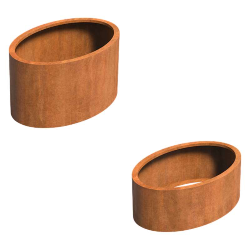 Adezz Ellipse ohne Boden Pflanzgefäß aus Corten-Stahl Pflanzkübel Blumentopf