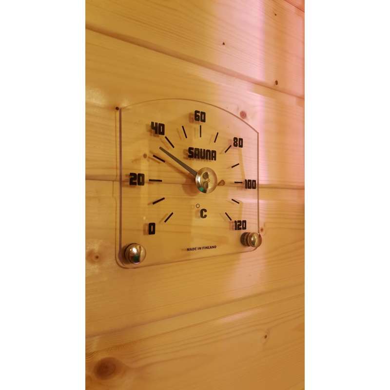 Nikkarien Saunia Sauna Thermometer bis 120 °C Größe 15x14 cm Polycarbonat 555