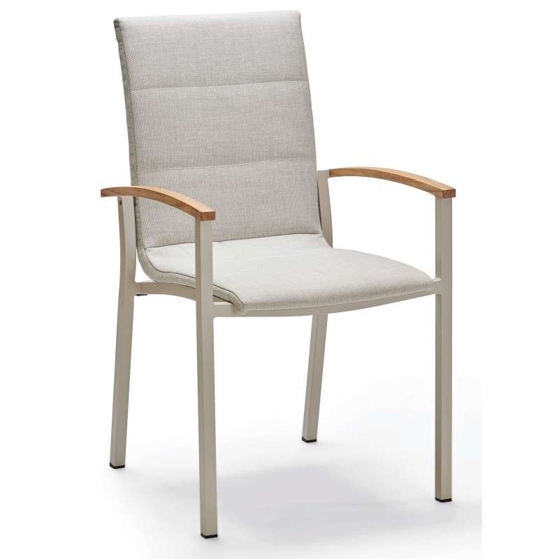 Stern Mick Sessel Gartenstuhl Gartensessel Aluminium-Gestell Teakarmlehnen