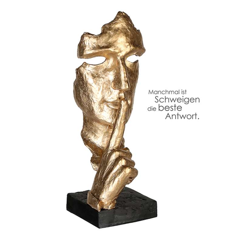 Casablanca Skulptur Silence goldfarben/schwarz 39 cm