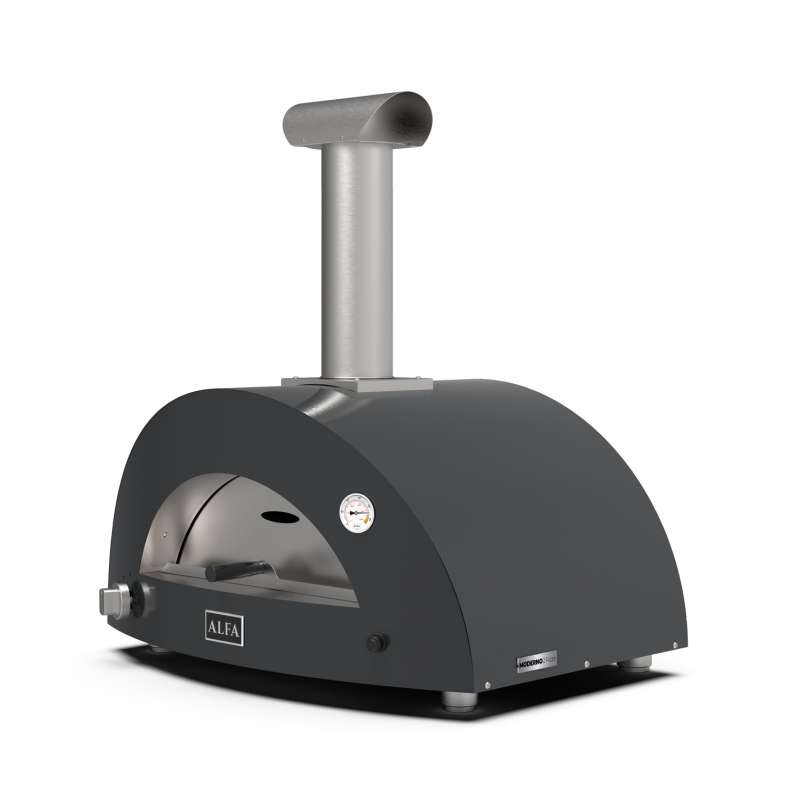 Alfa Forni Gas Pizzaofen MODERNO 2 Pizze Schiefer Grau FXMD-2P-GGRA-DE
