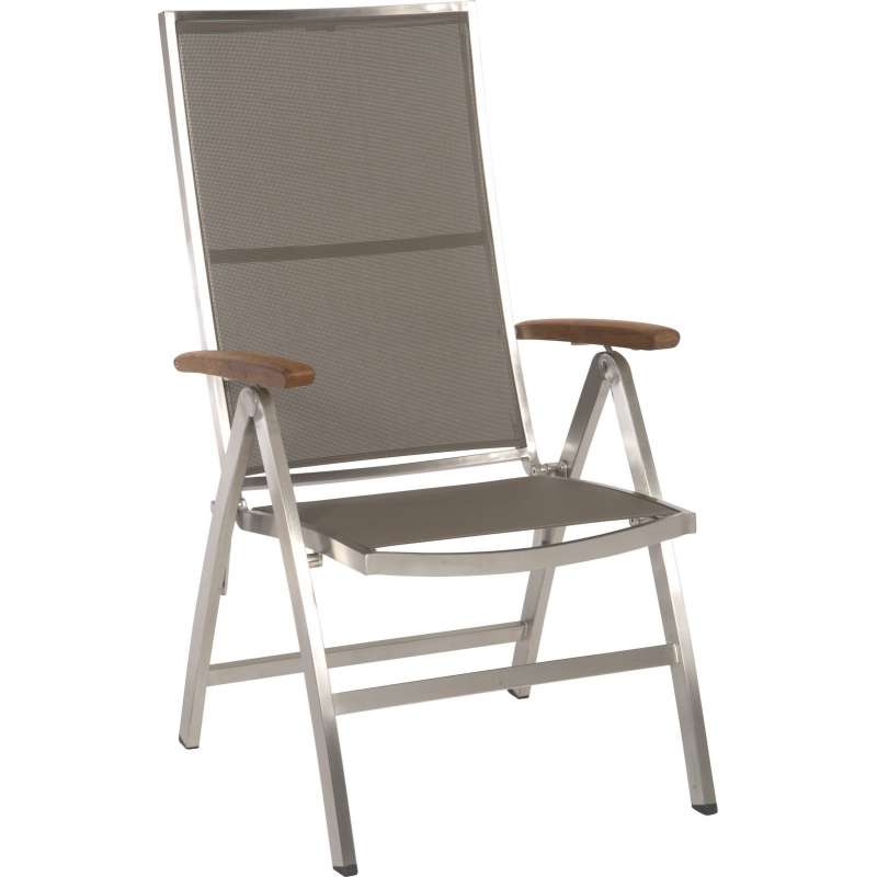 Stern Cardiff Klappsessel Klappstuhl Gartenstuhl Gartensessel Teakarmlehnen taupe