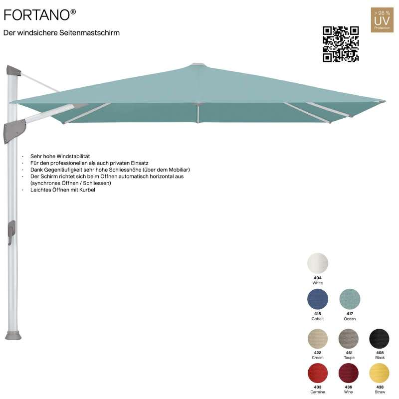GLATZ Sonnenschirm FORTANO® Ampelschirm 400 x 300 cm Freiarmschirm in 9 Farbvarianten