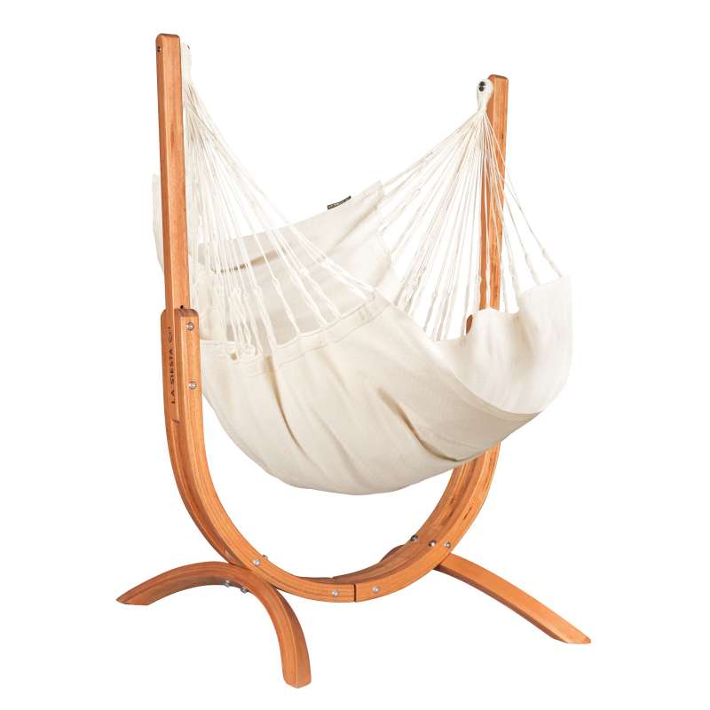 La Siesta Hängesessel Udine Organic Latte - aus 100 % Bio-Baumwolle mit Eucalyptus-Gestell