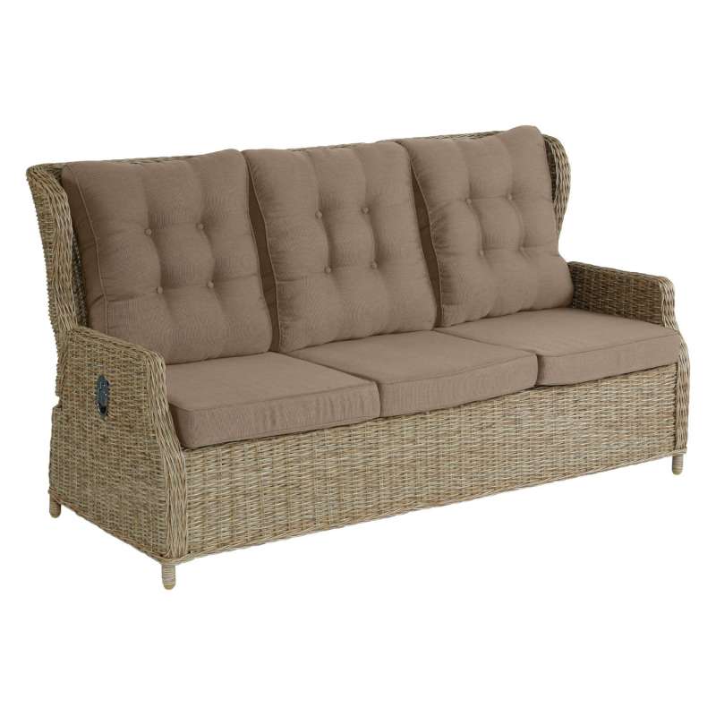 Inko Lounge-Sofa 3-Sitzer Leona Rattanoptik Loungebank 3 Farben zur Wahl