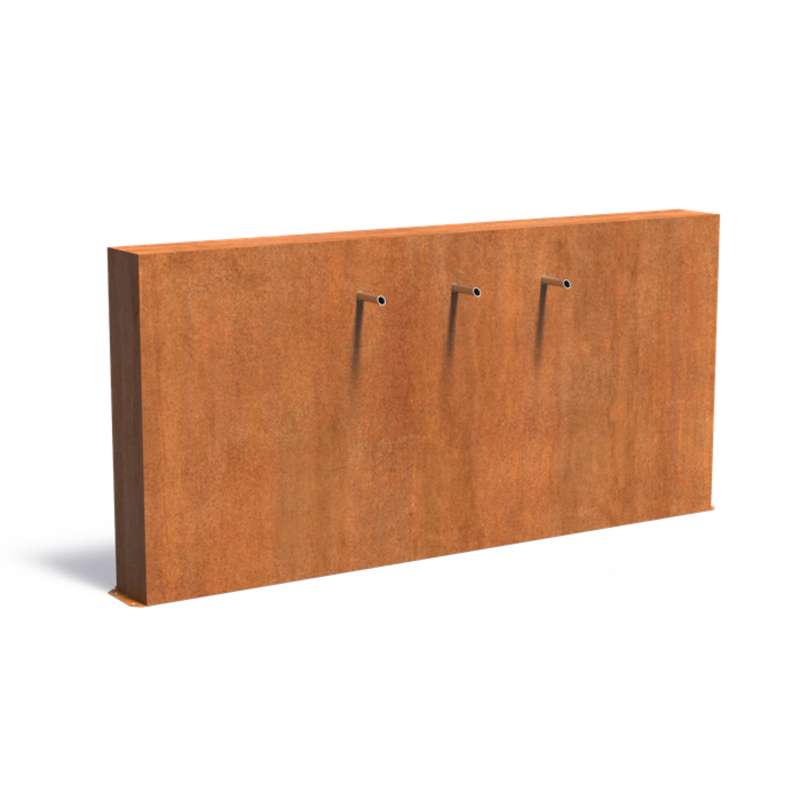 Adezz Freistehende Teichwand aus Corten-Stahl Rost inkl. Wasserfall und Pumpe
