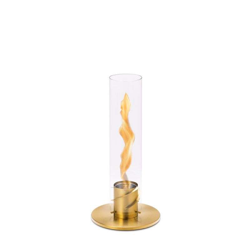 höfats Tischfeuer SPIN 90 gold Edelstahl/Glas Ø 19/9 cm Windlicht Gartenfackel