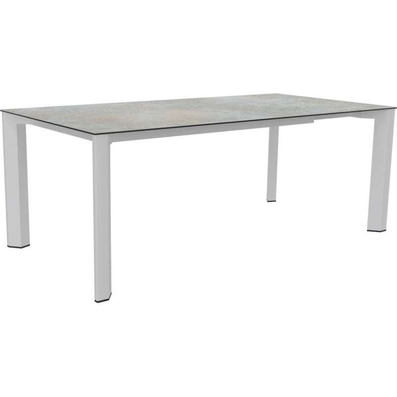 Stern Penta Ausziehtisch Gartentisch Dinning-Tisch Aluminium weiß 200/250x100 cm