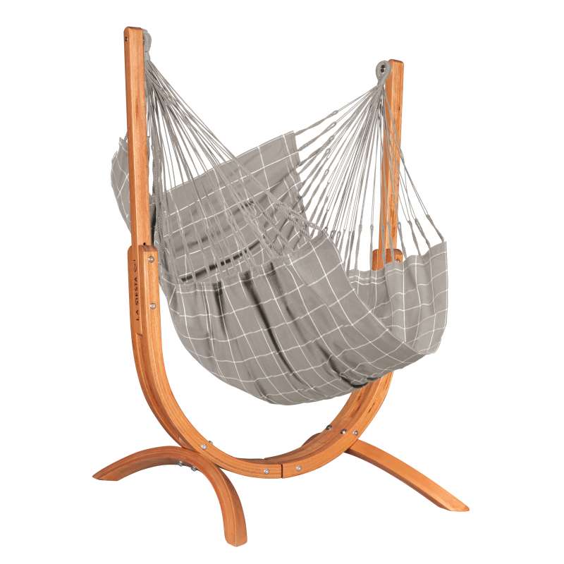 La Siesta Hängesessel Udine Outdoor Almond - wetterresistent mit Eucalyptus-Gestell