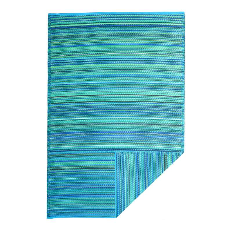 Fab Hab Outdoorteppich Cancun Turquoise&Moss Green aus recyceltem Plastik türkis 90x150 cm