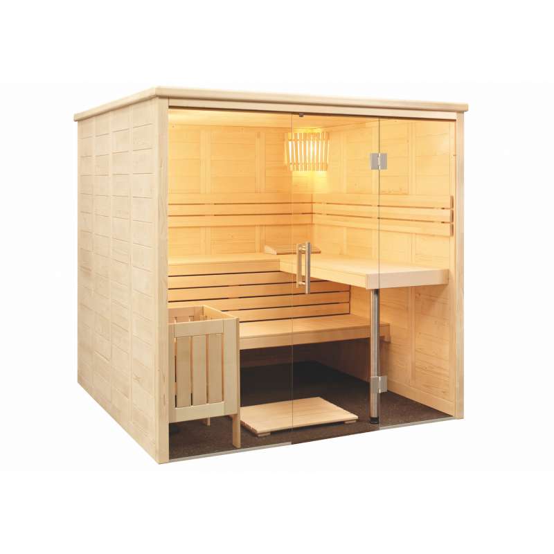 Harvia Alaska View Massivsauna aus Fichte Saunakabine ca. 208x206x204 cm