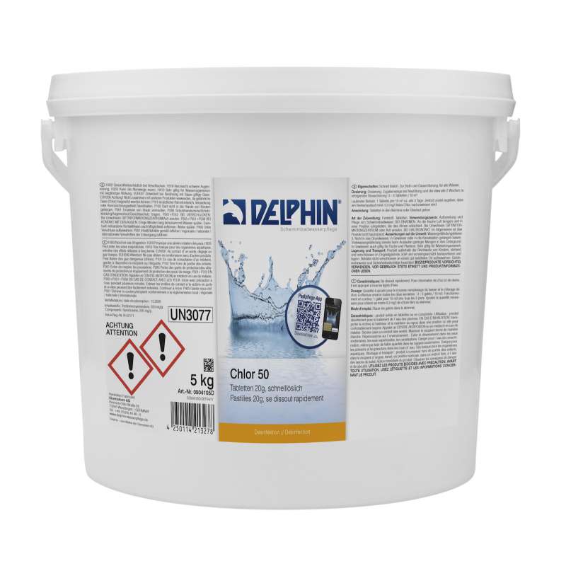 Delphin 5 kg Chlor 50 Tabletten à 20g Chlordesinfektion Schnellchlor 0504105D