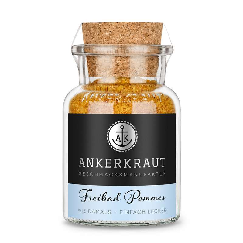Ankerkraut Freibad Pommes Gewürz Gewürzmischung im Korkenglas 150 g