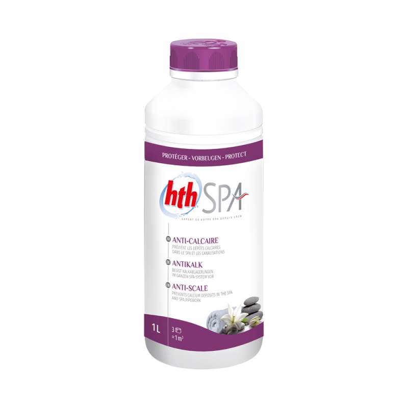 hth Spa Antikalk 1 L (1000 ml) Anti-Kalk gegen kalkhaltige Ablagerungen für Whirlpools und Spas