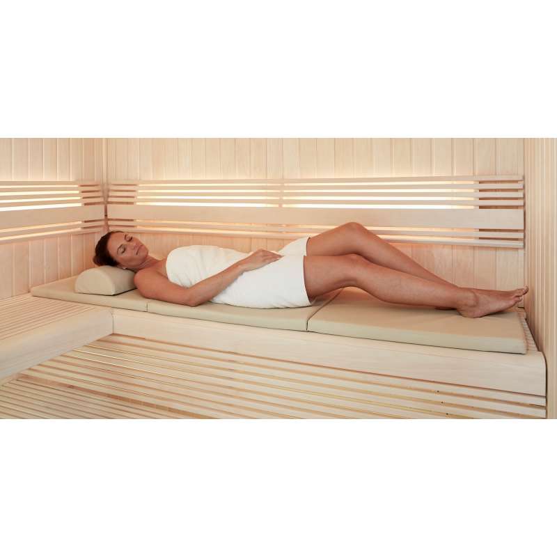 Infraworld Sauna Bankauflage mit antibakteriellem Bezug 195x50x4cm Auflage für Saunabank