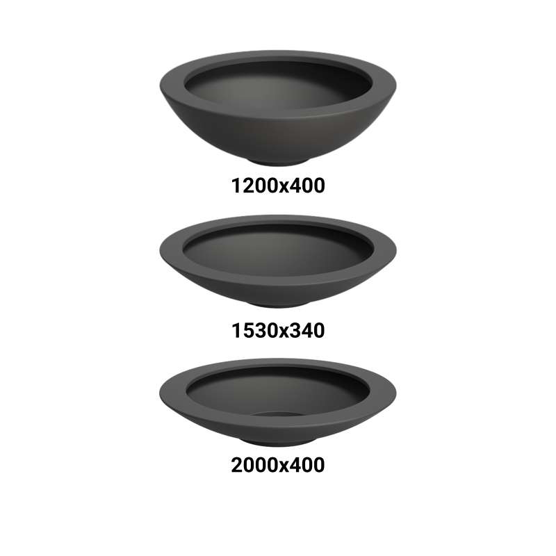 Adezz Ceder Pflanzgefäß Fiberglas Pflanzkübel Blumenkübel Blumentopf schwarz