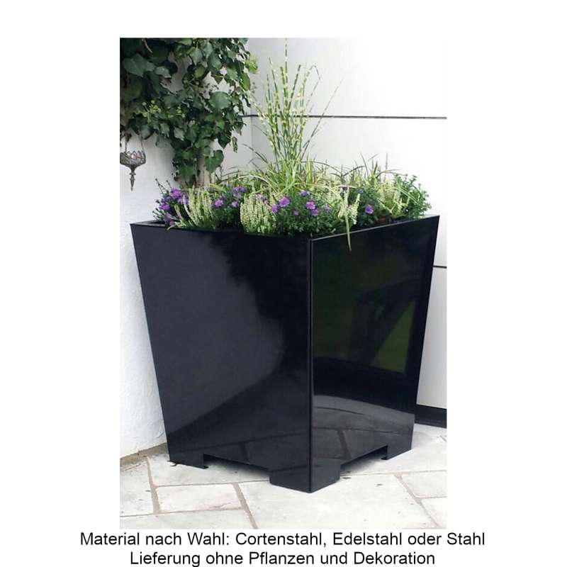 Mecondo Pflanzgefäß CONA konisch 45x45x55 cm Corten/Edelstahl/Stahl Blumenkübel